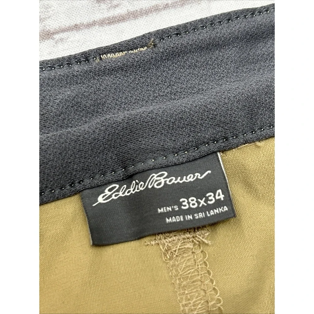 Lot of 2 Eddie Bauer Mens Convertible Tech Pants Khaki Size 38X34 Hiking Outdoor